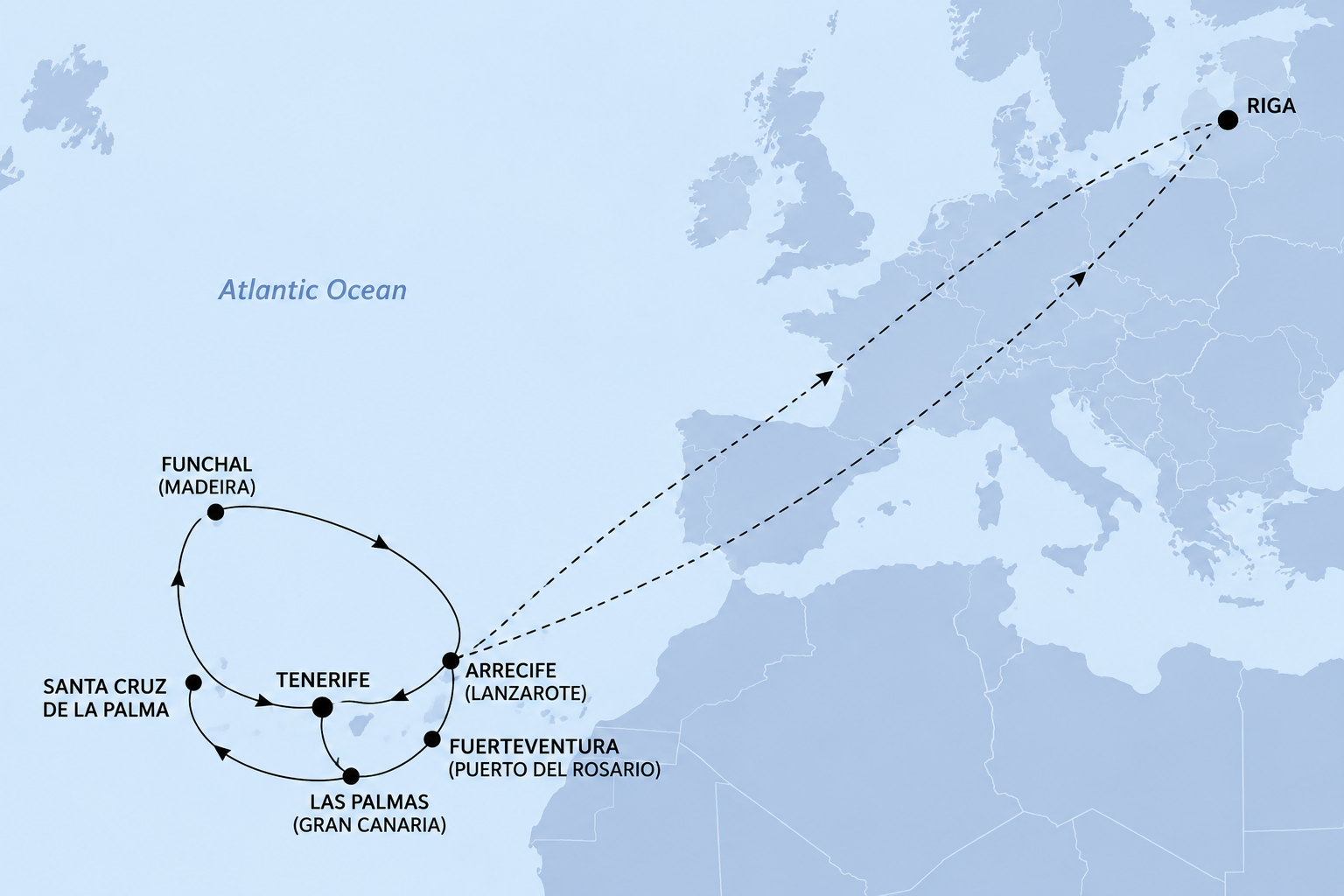 Itinerary map